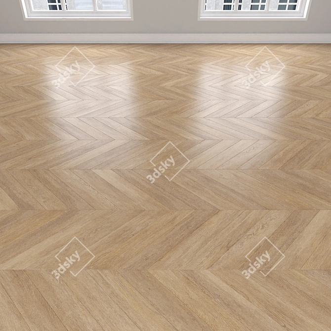 Oak Parquet: Herringbone, Linear & Chevron 3D model image 4