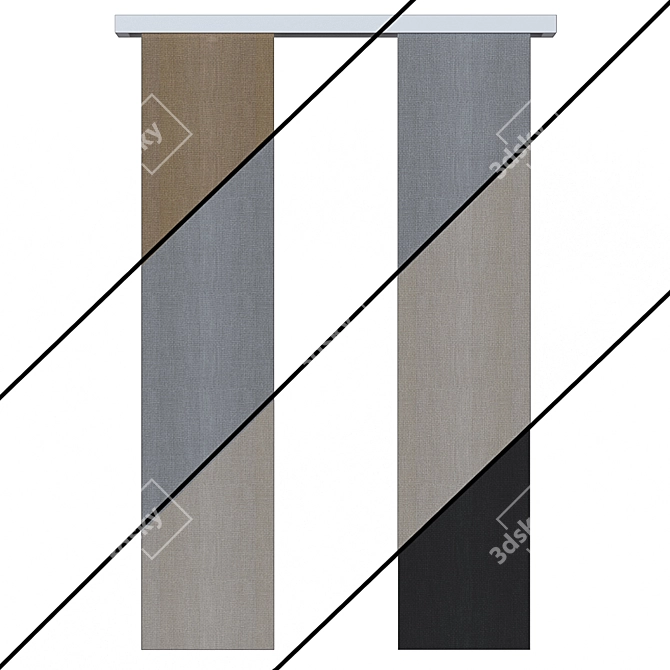 Japanese Curtains: Elegant Variety 3D model image 6