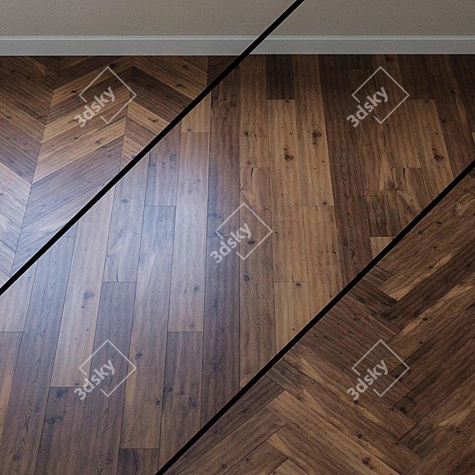 Original Smaland Oak Parquet: Chers Collection 3D model image 1