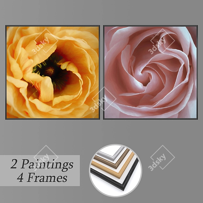 Artistic Wall Decor Set 3D model image 1