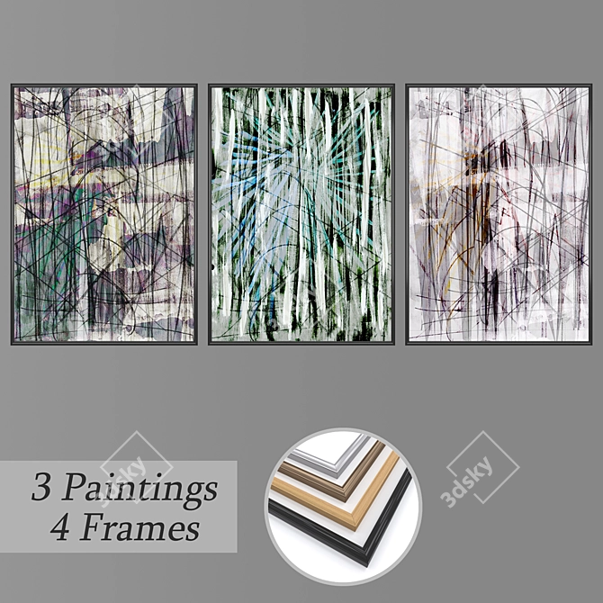 Elegant Wall Art Set 3D model image 2