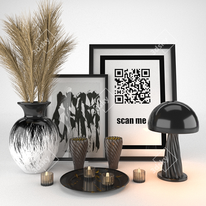 Elegant Wheat Decor Set 3D model image 1