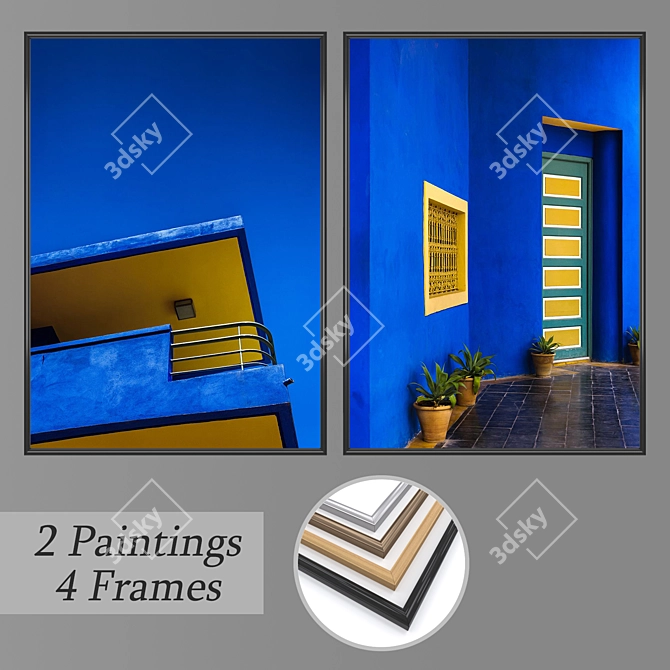 2-Piece Wall Painting Set 3D model image 1