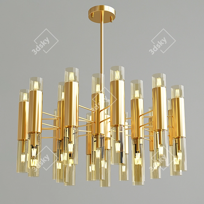 Luxury Odeon Gold Chandelier 3D model image 1