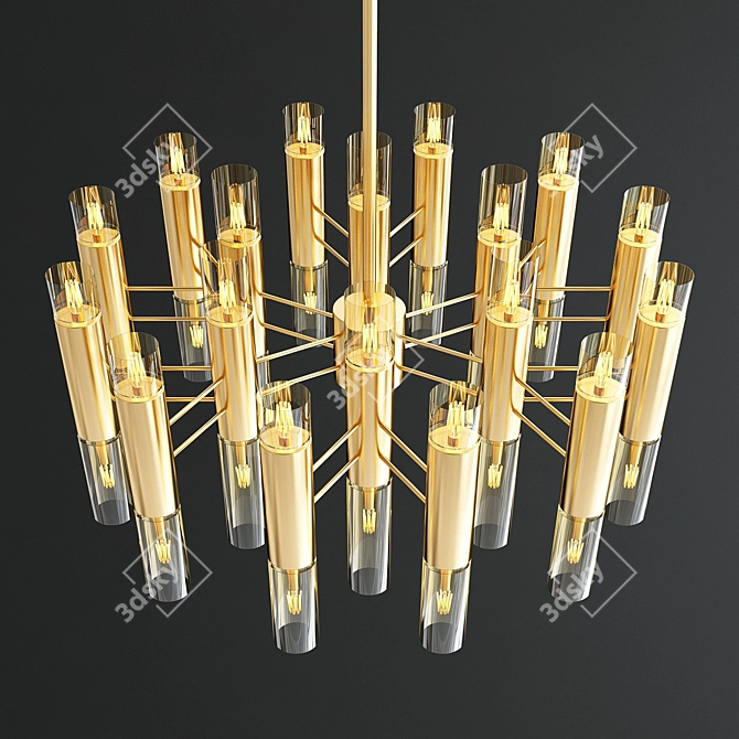 Luxury Odeon Gold Chandelier 3D model image 2