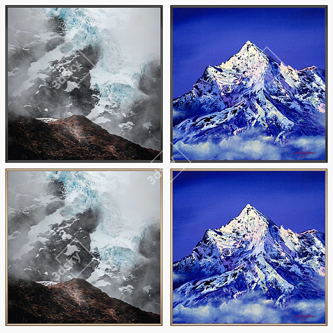 Abstract Art Set with Multiple Frames 3D model image 2