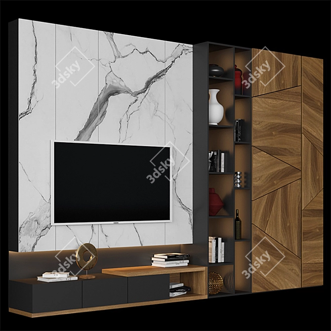 Modern TV Stand for Visualizations 3D model image 2