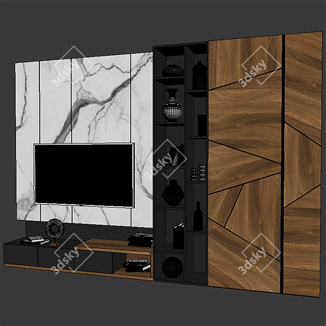 Modern TV Stand for Visualizations 3D model image 3