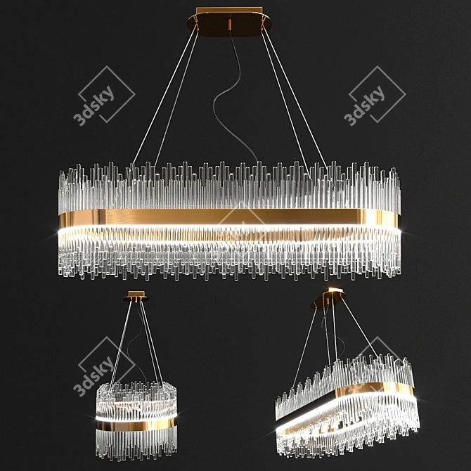 Chic Crystal Chandeliers for Luxurious Ambiance 3D model image 3