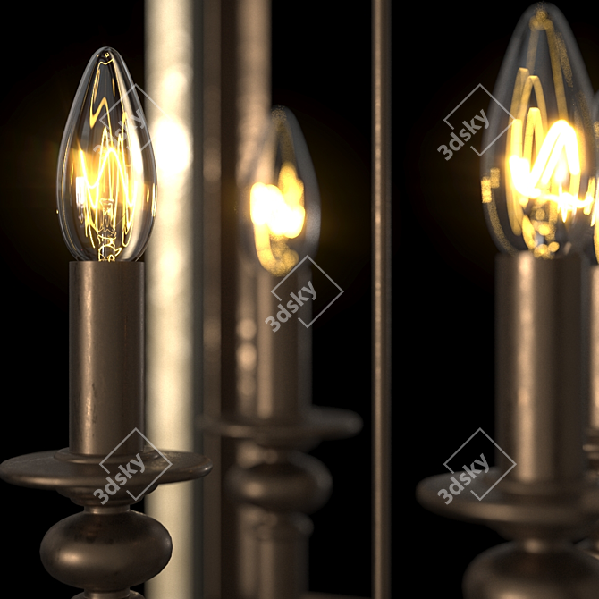 Elegant Four-Light Lantern Pendant 3D model image 2