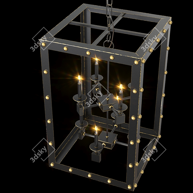 Glamorous Black Spartacus Chandelier 3D model image 7