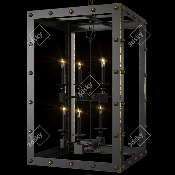 Glamorous Black Spartacus Chandelier 3D model image 9