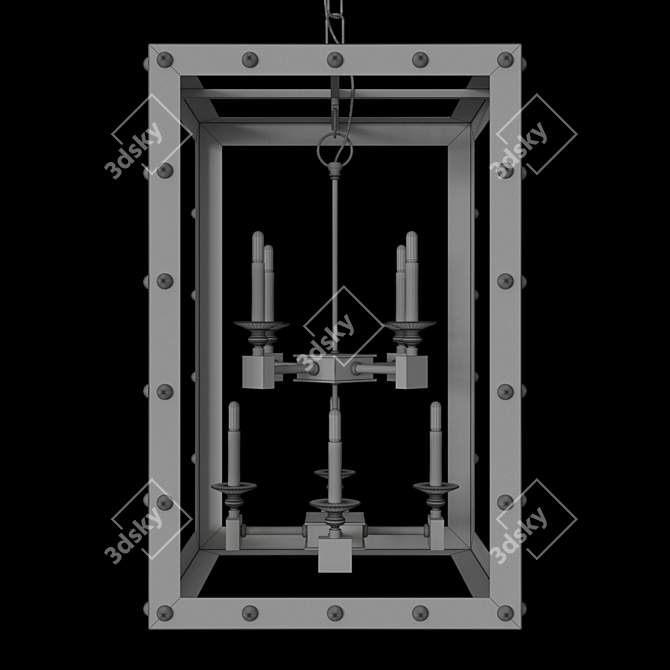 Glamorous Black Spartacus Chandelier 3D model image 11