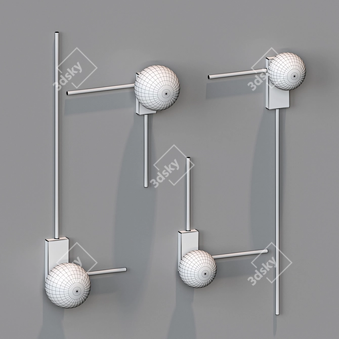 Modern Corner Sconce, Ø12cm 3D model image 2