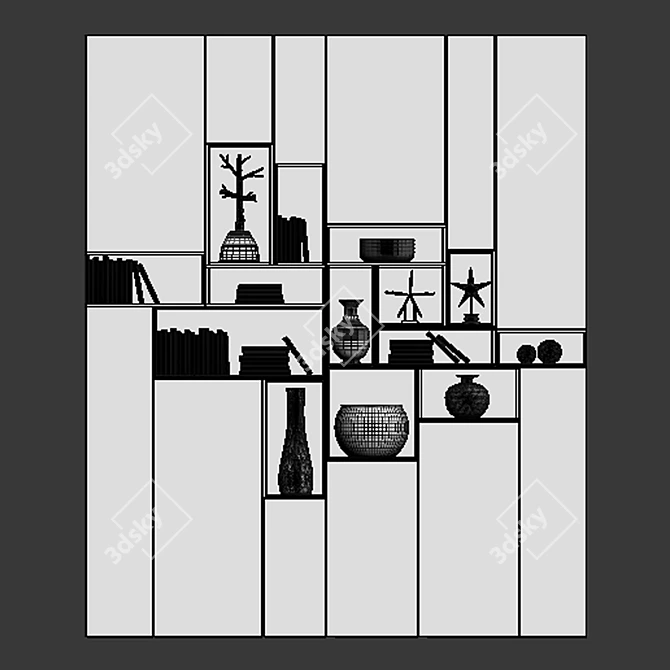 Modern Multi-Level Storage Shelf 3D model image 3