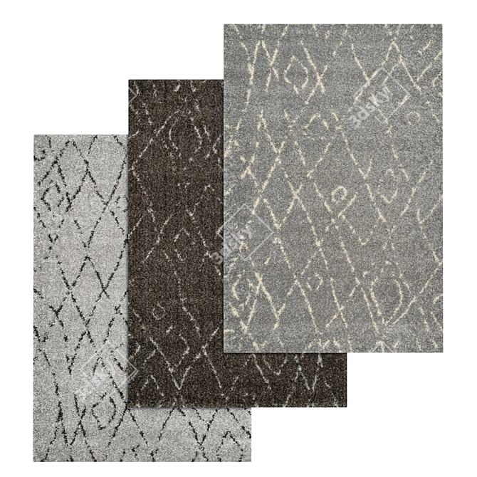 Luxury Rug Set: Premium Textures 3D model image 1