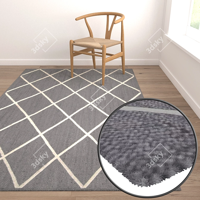 Luxury Carpet Set: High-Quality Textures - 3 Options 3D model image 5