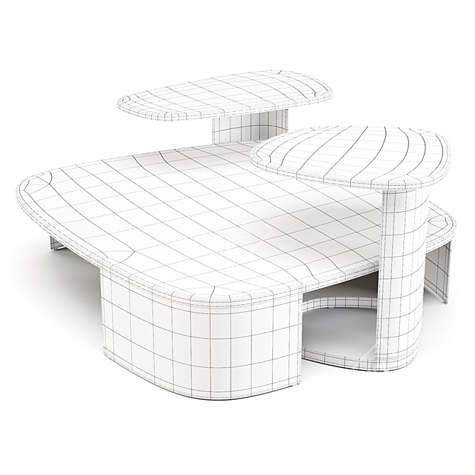 Poliform Koishi Coffee & Side Tables - Set of 3 3D model image 5