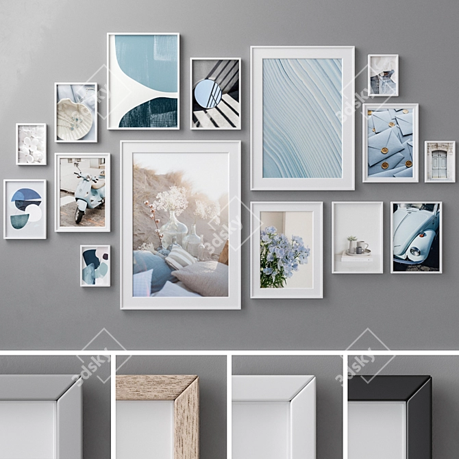 Abstract Art Frames Set 3D model image 1