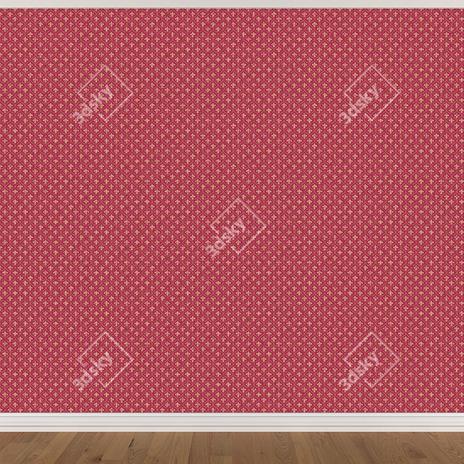 Seamless Wallpaper Set: 3 Colors 3D model image 3