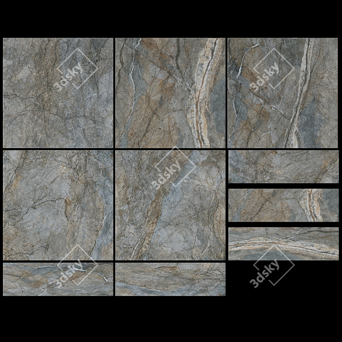 Silver Route Porcelain Marble Tiles 3D model image 1