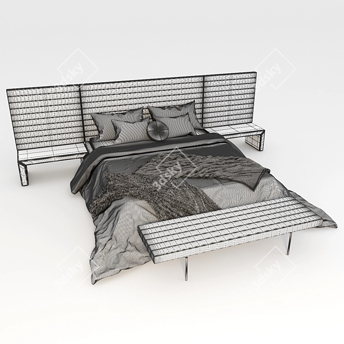 Luxury King Size Bed - Alma 3D model image 4