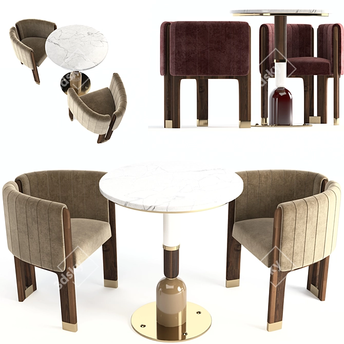 Mezzo Foster-Crawford: Modern Furniture Set 3D model image 1