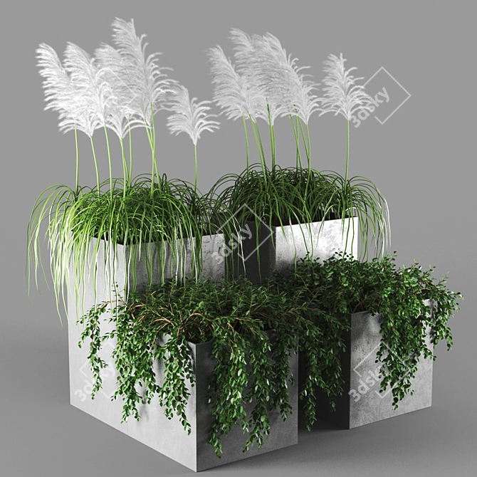 Urban Oasis: Potted Greenery 3D model image 1