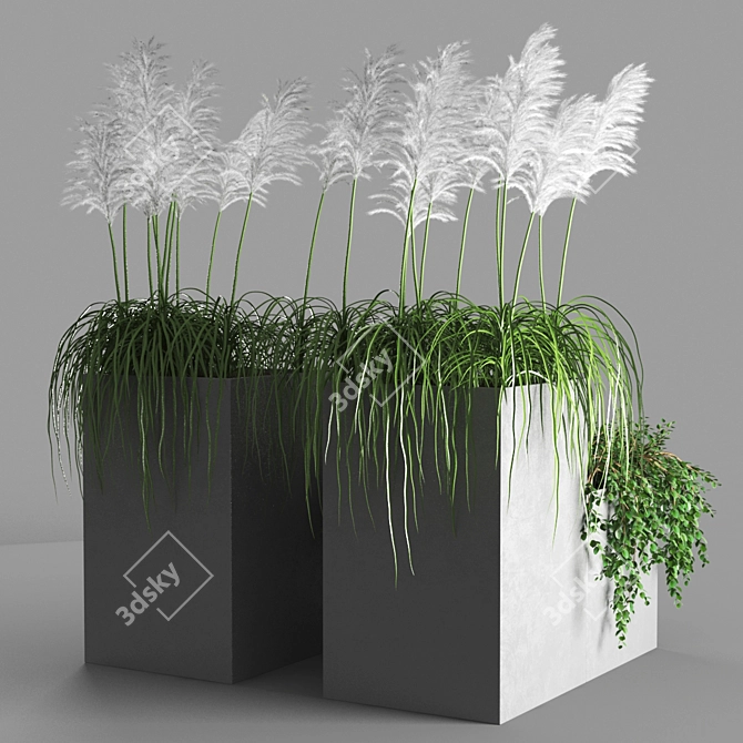 Urban Oasis: Potted Greenery 3D model image 2