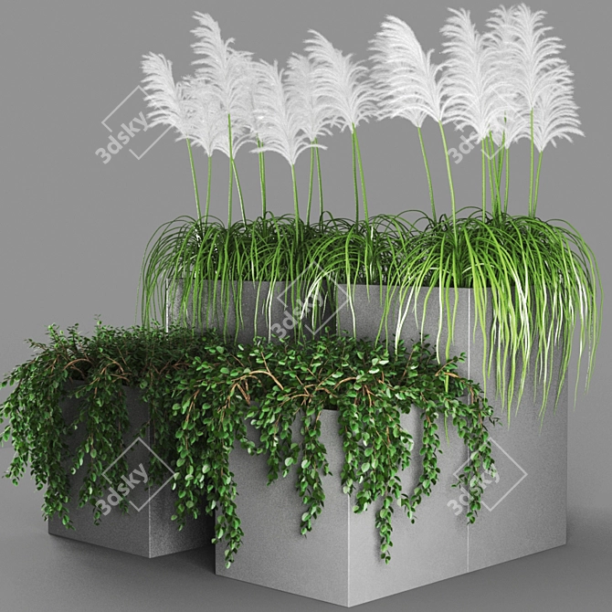 Urban Oasis: Potted Greenery 3D model image 3