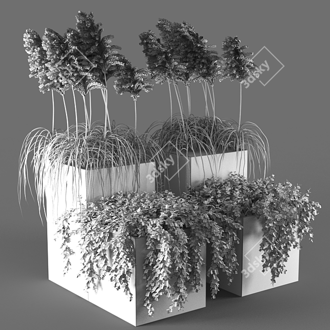 Urban Oasis: Potted Greenery 3D model image 4