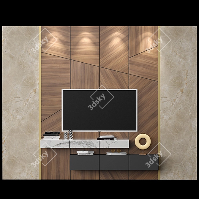 Versatile TV Stand: Max & Obj Formats 3D model image 1