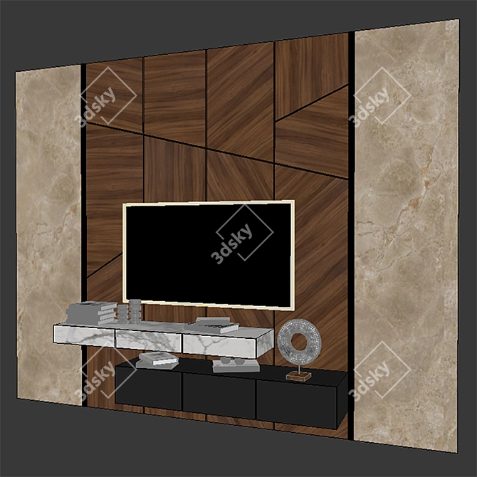 Versatile TV Stand: Max & Obj Formats 3D model image 3