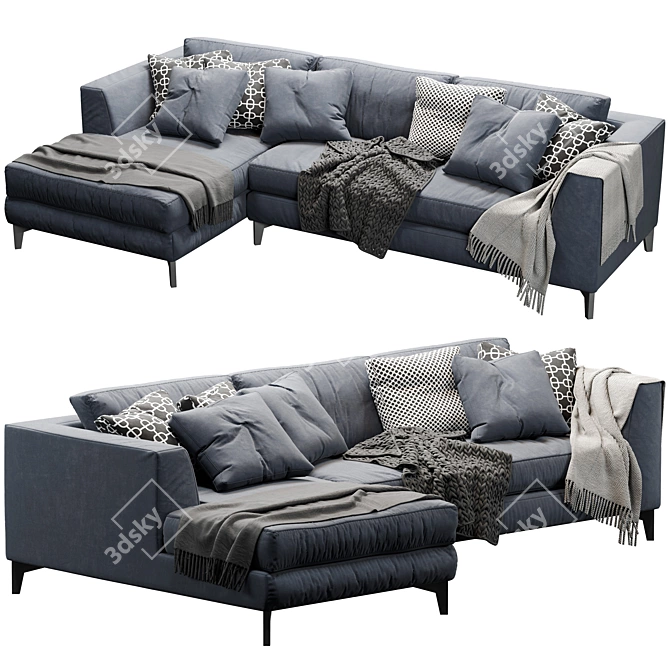 Luxurious Meridiani Louise Up Sofa 3D model image 2