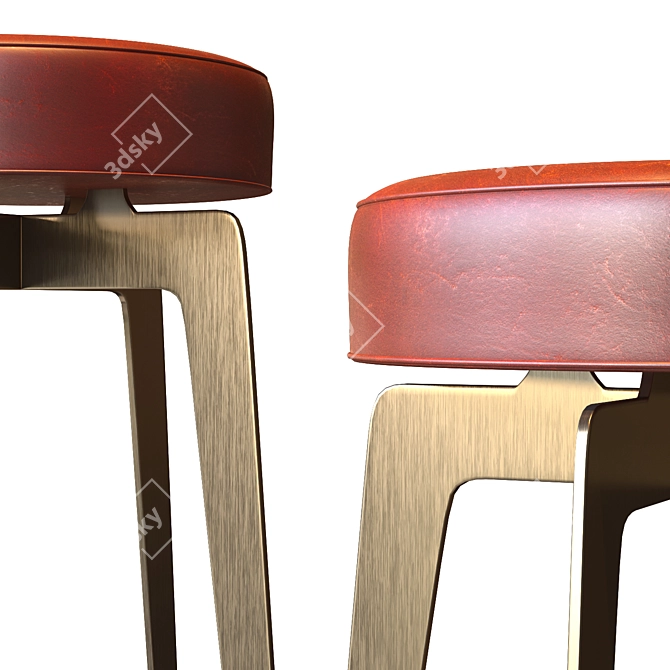 Hayden Brown Round Counter Stool 3D model image 2