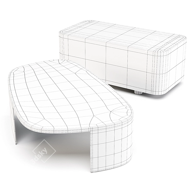 Poliform Koishi Coffee & Side Tables 3D model image 5