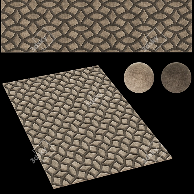 Title: Modern Gray Carpet, 1500mm X 2400mm 3D model image 2