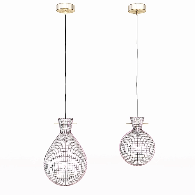 Pearlescent Glass Pendant Lighting 3D model image 3