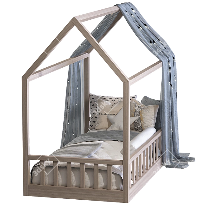 Playful House Bed for Kids 3D model image 2