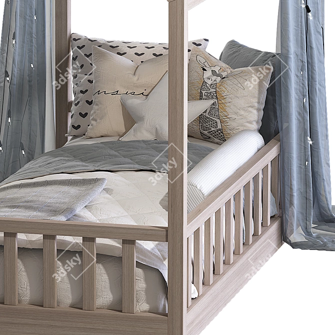 Playful House Bed for Kids 3D model image 4
