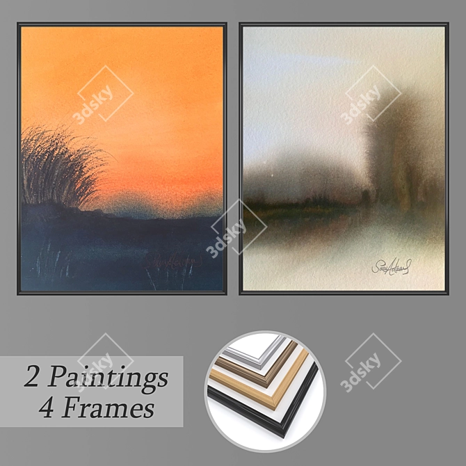 Elegant Wall Art Set #2273 3D model image 1