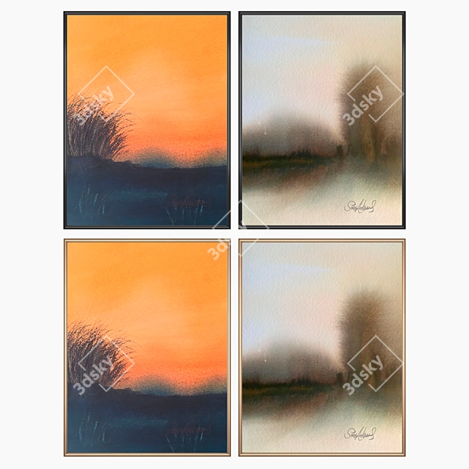 Elegant Wall Art Set #2273 3D model image 2