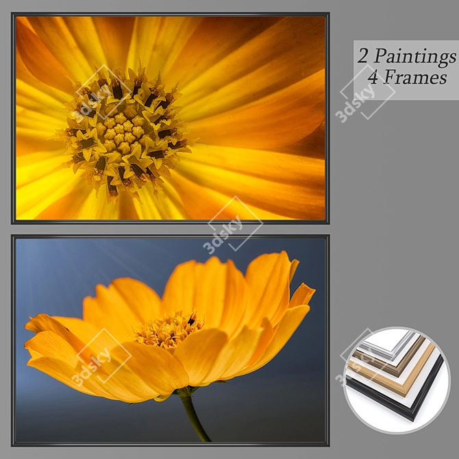 Versatile Set of Wall Paintings 3D model image 1