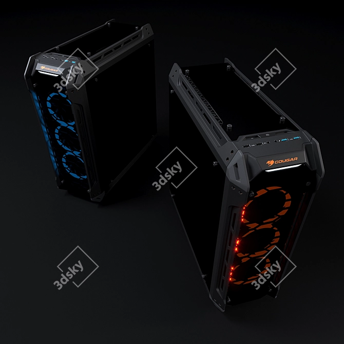 Title: COUGAR Panzer-G Black Gaming Full-Tower 3D model image 2