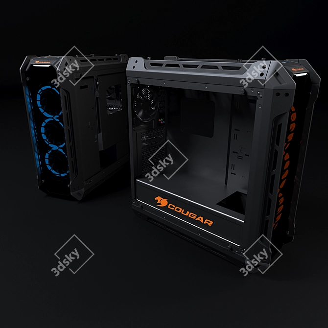 Title: COUGAR Panzer-G Black Gaming Full-Tower 3D model image 4