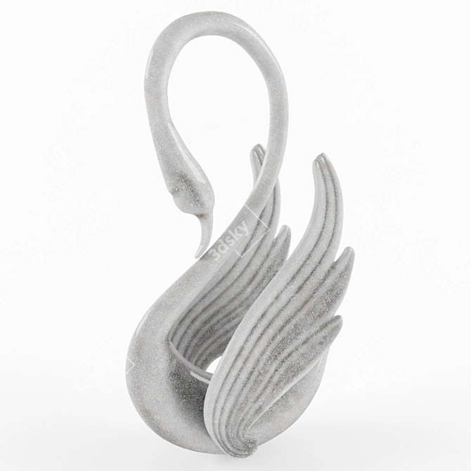 Graceful Swan Sculpture Decor 3D model image 1