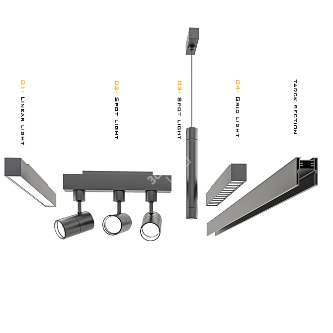 VersaLite Magnetic Track Light 3D model image 3