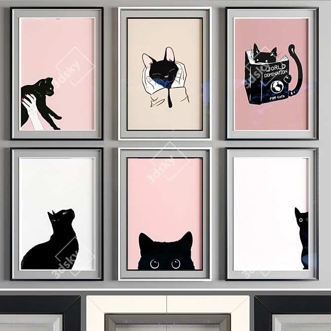 Modern Animal Art Frame 50x70cm 3D model image 1