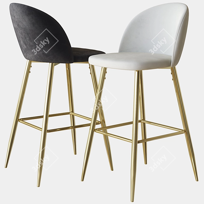 Stylish Cozy Bar Chair 3D model image 1