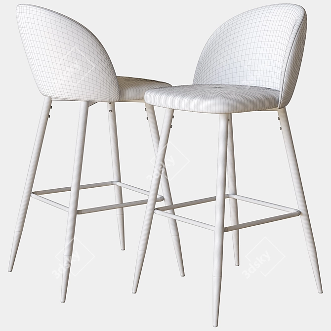 Stylish Cozy Bar Chair 3D model image 3